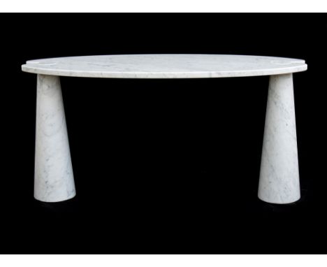 Console with structure and top in white Carrara marble mod. Eros Produced by Skipper, Italy 1971 cm 72x144x49,5