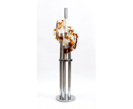 Floor lamp with steel structure and special inserts in Bohemian crystal Produced by Esperia, Italy cm 157x47