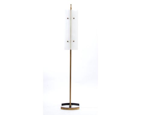 Floor lamp mod. 12707 in brass and opal glass diffusers Produced by Arredoluce, Italy 1958 ca height cm 187