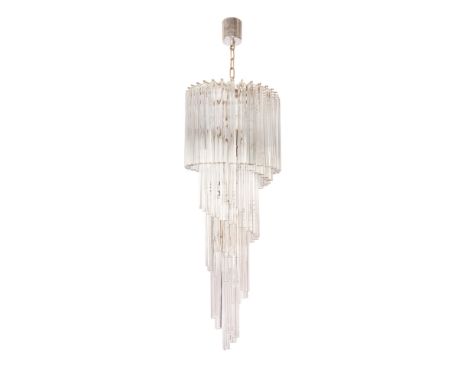 Triedro Murano glass twister Chandelier cm 100x38cm 125x38