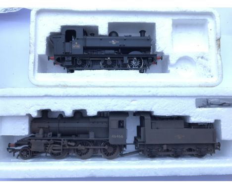 A Bachmann 32-829 ivatt class Br Lined Black Late crest and a Bachmann 8750 Pannier tank. Both boxed.