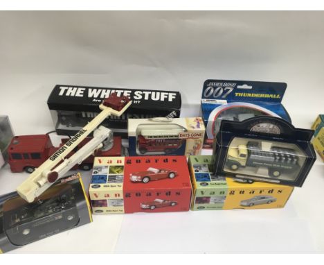 A collection of model vehicles including Corgi and vanguard