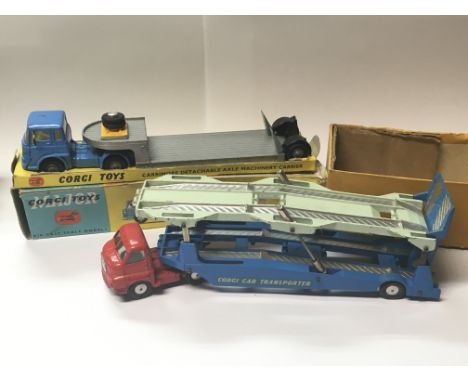 Two Corgi toys - a Carrimore Car Transporter no.1105 with Big Bedford Tractor Unit cab, plus a Carrimore Detachable Axle Mach