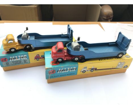 A Corgi Toys Machinery Carrier# 1104 and a Low Loader#1100 both boxed.