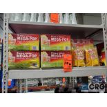 Lot asst popcorn packets, and serving boxes