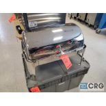 Stainless steel roll top chafing dish, with plastic storage tub