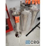 Lot of (4) stainless steel floor type vases