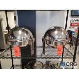 Lot of (3) stainless steel roll top round chafing dishes