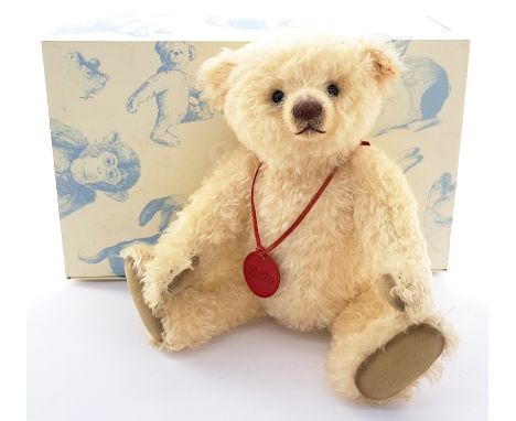 Steiff Bella teddy bear, exclusive to The UK and Ireland, 2009, white tag 663376 (yellowed), LE 592/2000, mohair, with leathe