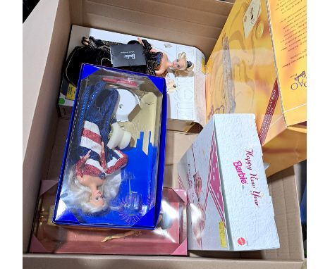 Collection of Mattel boxed Barbie dolls, including: #16093, #14664, #20649, and #12999; unchecked for completeness or correct