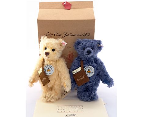 Steiff Club Jubilee Set 2002, white tag 420306, limited edition to year of production, pair of mohair Teddy Bears, Steiff Clu