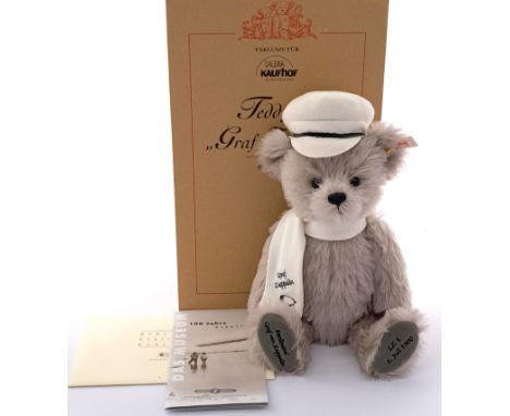 Steiff Galeria Kaufhof Teddy Bear Graf Zeppelin, 2000, white tag 655548, LE 797/1500, exclusive to German Store, mohair, incl