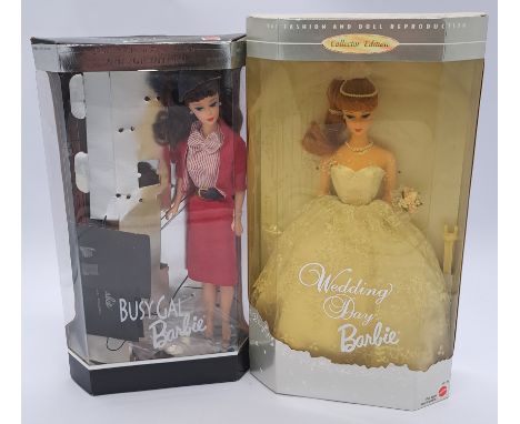 Pair of Mattel boxed Barbie dolls, including: (1) Busy Gal 1960 reproduction (1995) #13675, and (2) Wedding Day 1961 reproduc
