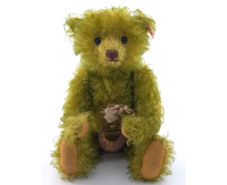 Steiff Jules the Jungle teddy bear, white tag 034947, LE 670/1500, mohair, with Swarovski crystals in necklace, with certific