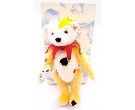 Steiff Joker teddy bear, white tag 021008, LE 1111, 2015, mohair, Mint, with certificate, Near Mint to Mint box, 11"/28cm.&nb