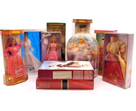 Mattel boxed Barbies x ten including: (1) Glamorous Gala, # B2722; (2) Moroccan Barbie, # 21507; (3) Princess of Ireland, # 5