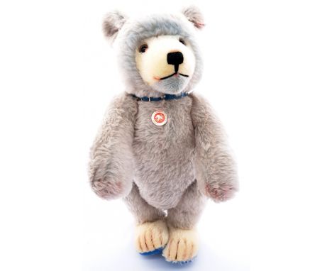 Steiff Teddy Baby Blue, white tag 037085, LE 1500, 2007, powder blue and white mohair, replica of a 1929 bear, from the "Litt