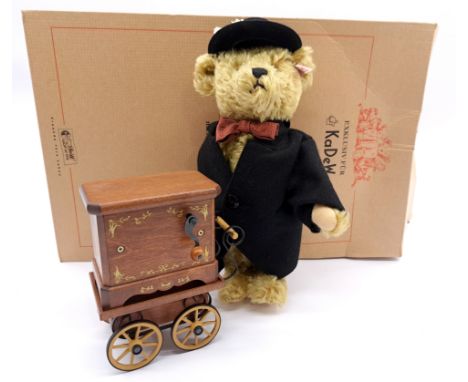 Steiff Berliner Milieu Organ-Grinder teddy bear, brass mohair, with music box, LE 1000, white tag 671005, German exclusive, 2