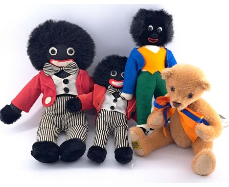 Merrythought 'Play Mates' Golly and teddy bear set, with swing tag, LE 410/500; plus others, mohair/plush/felt, Good to Excel