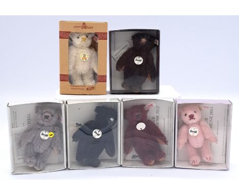 Steiff Club Gift teddy bears x6 (2008-2013), mohair/alpaca, Fair Plus to Good Plus (many would benefit from cleaning), within