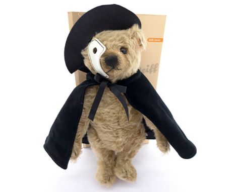 Steiff Phantom of the Opera teddy bear, white tag 037184, LE 2000, mohair, with integral voice activated music box which unde