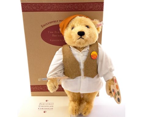 Steiff Breughel Flemish Painter Bear, 1997, Belgian Exclusive, white tag 659942, LE 495/1847, mohair, with certificate, chest