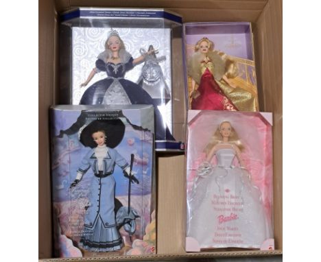 Collection of Mattel boxed Barbie dolls, including: Blushing Bride #25776, Glamorous Gala #B2722, Millennium Princess #24154,