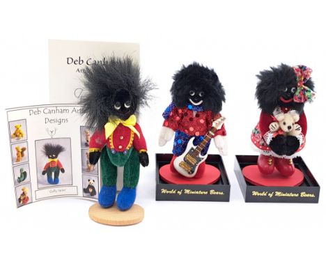 Miniature artist designed gollies x three: (1) Deb Canham Artist Designs Inc Golly Jacko, from Deb's Little Gems, LE 164/300,
