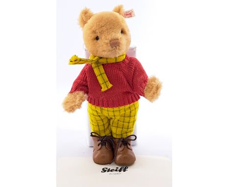 Steiff Rupert the Bear Classic, white tag 653599, LE 962/1973, 2008, UK &amp; Ireland exclusive, mohair, with certificate, Go
