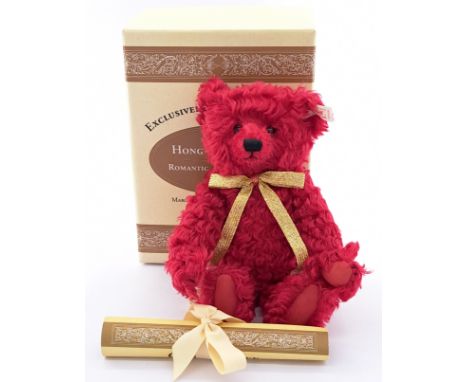 Steiff Hong Kong Romantic Teddy Bear, white tag 652530, mohair, LE 2000, certificate, Near Mint to Mint, within Excellent box