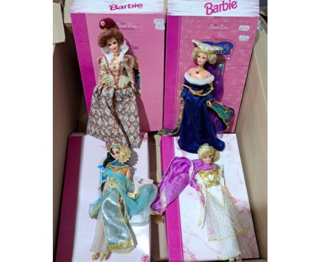 Collection of Mattel the Great Eras Collection boxed Barbie dolls, including Medieval Lady #12791, Elizabethan Queen #12792, 