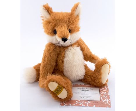 Merrythought (for Danbury Mint) Rory the Red Fox, LE 62/2000, alpaca and mohair, with certificate, Near Mint to Mint, 14"/35c