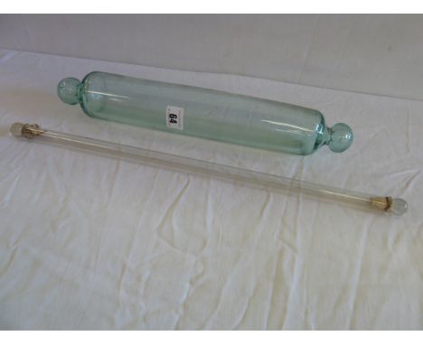 Vintage glass rolling pin and double ended specimen tube (2)