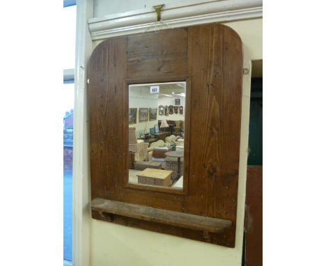 Reclaimed pine mirror with shelf 