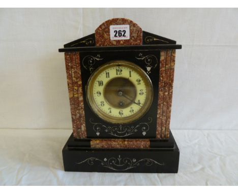 Slate and marble mantel clock 