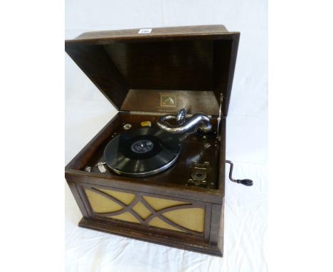 HMV oak cased gramophone 