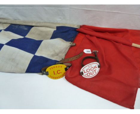 British Rail enamel arm bands and signal flags