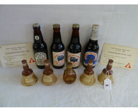 Wade Bells Scotch whisky miniature decanters & vintage commemorative beer bottles (9)