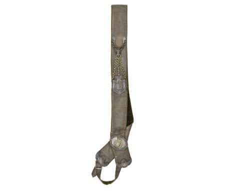 AN AUSTRIAN OR BOHEMIAN HUNTING BALDRICK (GALABANDELIER) FOR THE COURT HUNT OF PRINCE KINSKY, LATE 19TH/EARLY 20TH CENTURY of