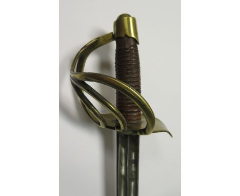 A WELL MADE COPY OF A FRENCH AN XIII HEAVY CAVALRY TROOPER'S SWORD, INSCRIBED 1813, 20TH CENTURY of regulation type, with ful