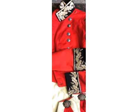 A UNIFORM OF A VICTORIAN DEPUTY LIEUTENANT A large tin trunk with a plaque named to Capt JM Cobbold, containing a good Full D