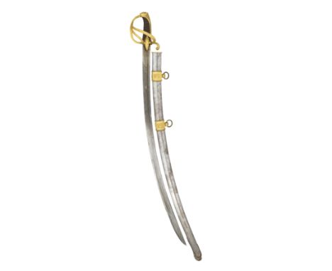 A FINE FRENCH FIRST EMPIRE SENIOR CAVALRY OFICER'S SABRE, CIRCA 1810 with deluxe curved blade double-edged towards the hilt, 