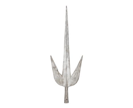 AN ITALIAN CORSECA, LATE 16TH/17TH CENTURY, A LONG SPEARHEAD AND AN ASIAN LUGGED SPEAR, 19TH CENTURY the first with with tape