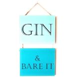 10 x Hanging Plaques - Gin and Bare It, Let's Stay Home and Cuddle