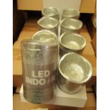 8 x Indoor Battery Operated LED Candles Silver