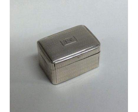 A rectangular engine turned Georgian silver vinaigrette with hinged top. Birmingham. By JW. Approx. 36 grams. Est. £350 - £45