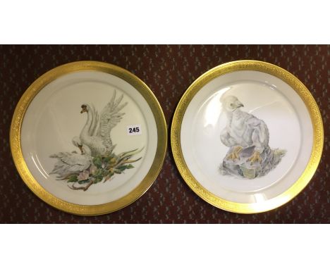 EDWARD MARSHALL BOEHM BIRDS OF PEACE SERIES PLATES - MUTE SWANS AND YOUNG AMERICA 1776
