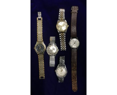 GENTLEMAN'S WRIST WATCHES INCLUDING VINTAGE TIMEX QUARTZ, SEKONDA DAY DATE AND ROTARY WRIST WATCHES