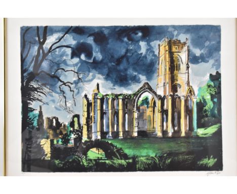 John Piper (1903-1992) Fountain's Abbey, Yorkshire, limited edition lithograph, signed and numbered 48/150 in pencil, with bl