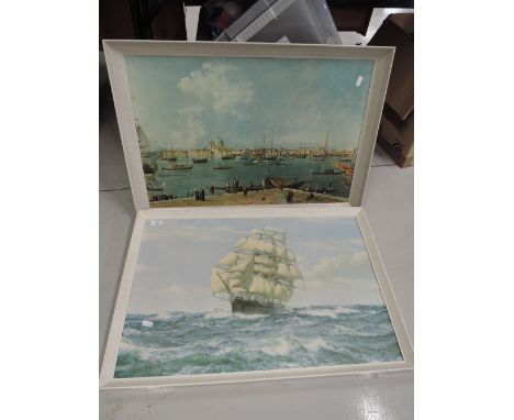 A pair of vintage maritime related prints